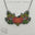Art Nouveau Style Pumpkin Necklace, Laser Cut Leather Statement Necklace, Hand-Painted Dye