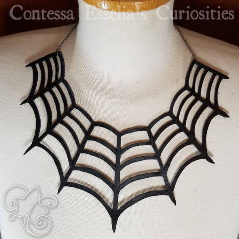 Cutwork Leather Spiderweb Necklace Spider Web